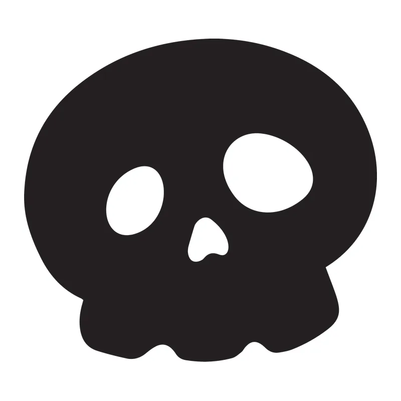 Cute Cartoon Skull Silhouette