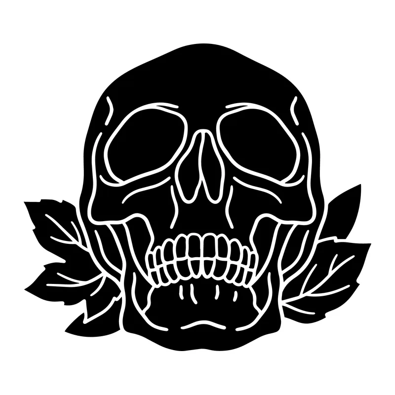 Skull with Leaves