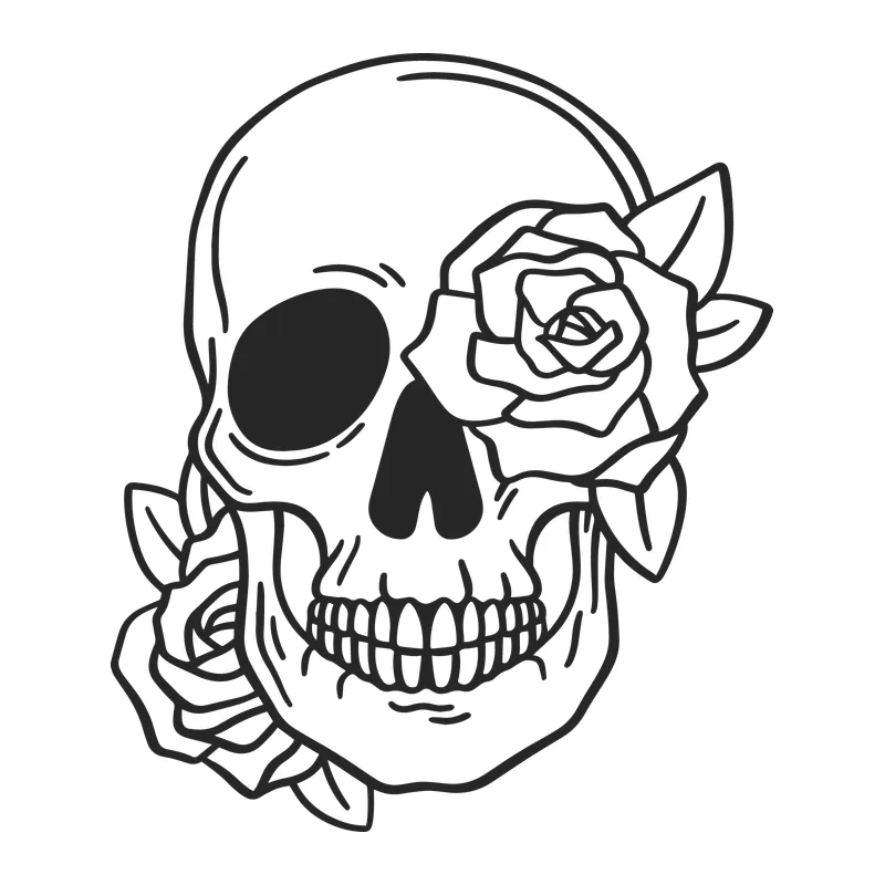 Skull With Roses