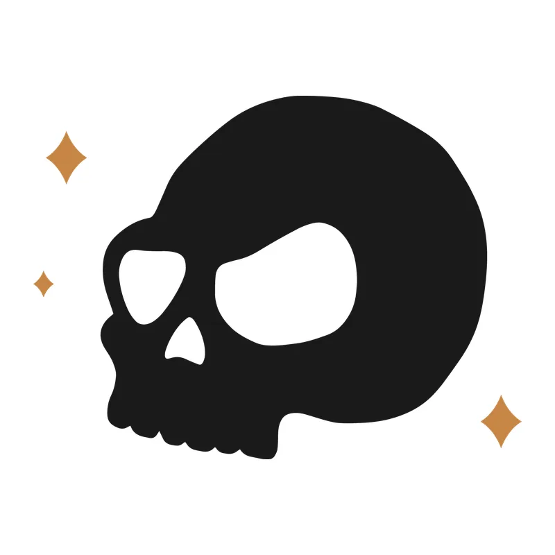 Skull Head with Sparkles