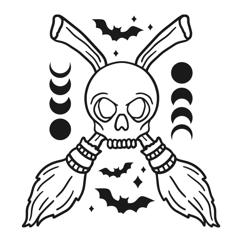 Skull and Crossed Brooms