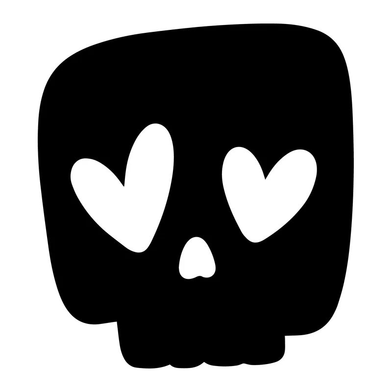 Heart Eyes Skull Head
