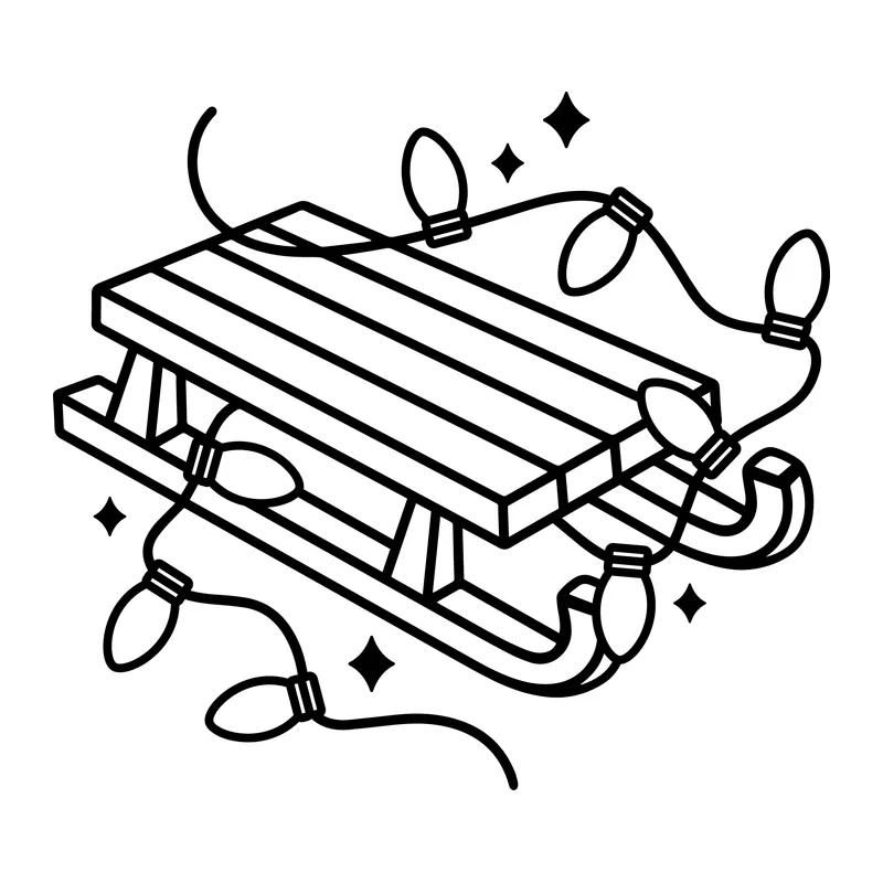 Sled And Christmas Lights