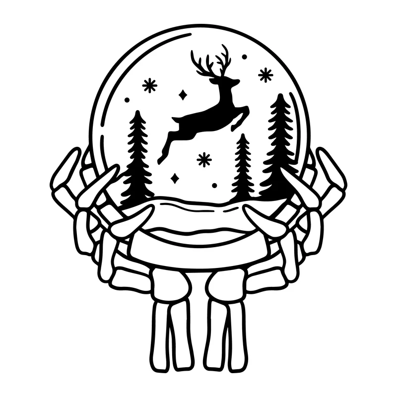 Skeleton Hands Snow Globe