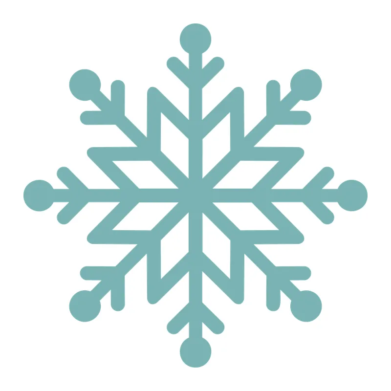 Teal Six Point Snowflake