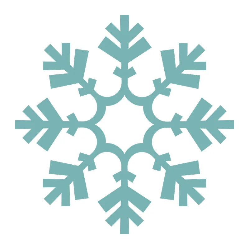Teal Six-Point Snowflake