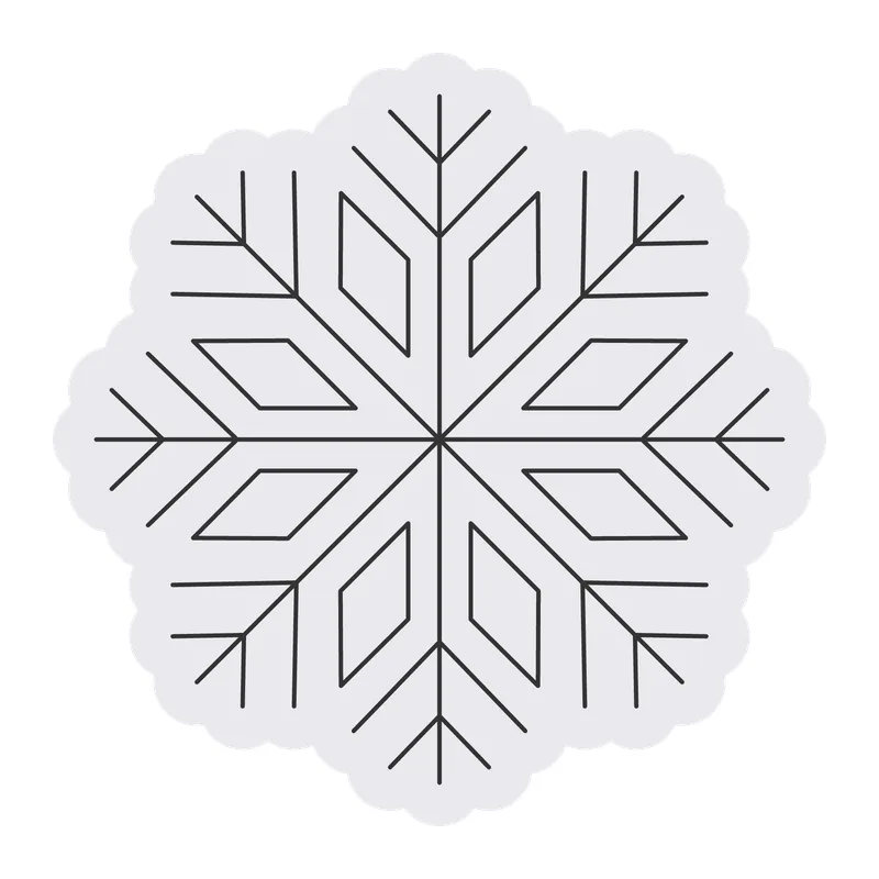 Scalloped Line Art Snowflake