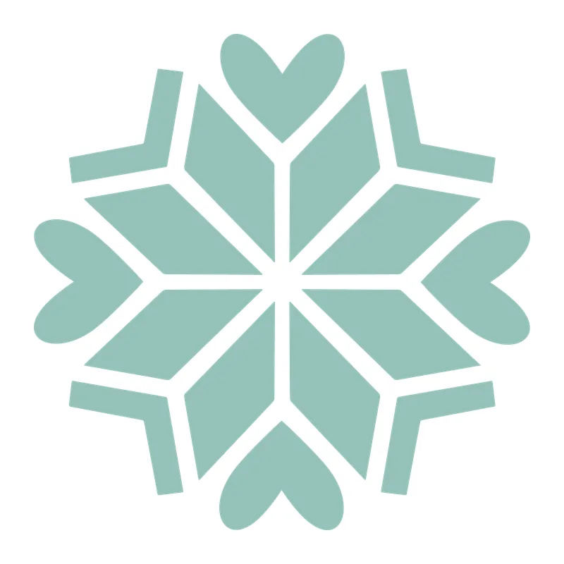 Heart Tipped Snowflake