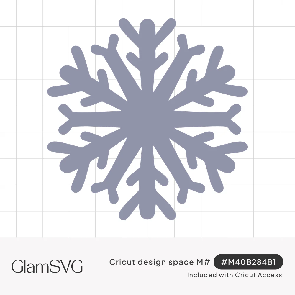 Gray silhouette of a six-armed snowflake with rounded, branching arms radiating from a solid center