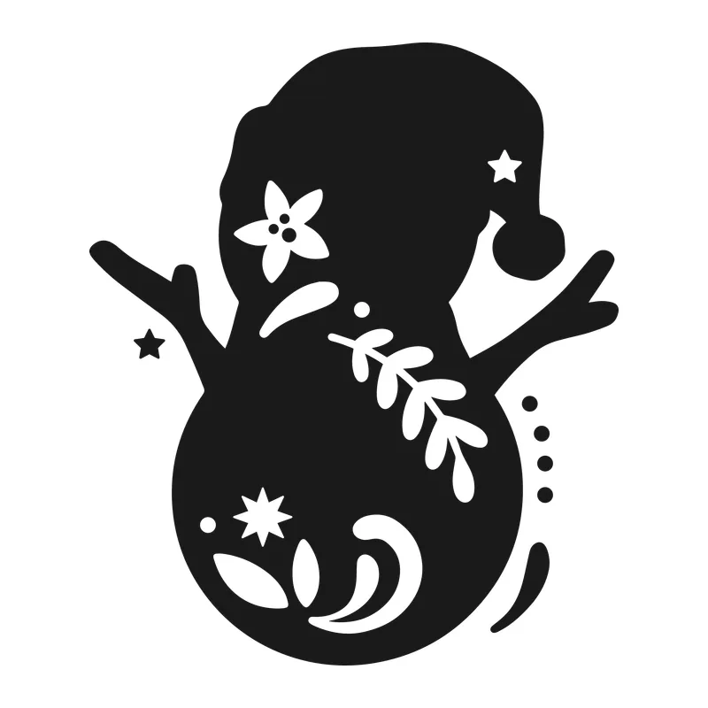 Folk Art Snowman Silhouette