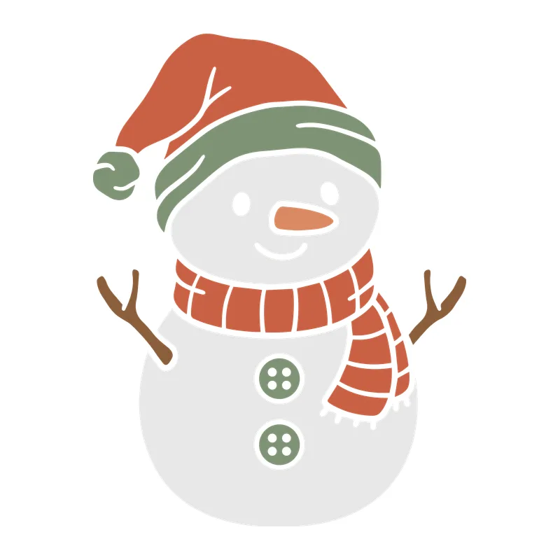 Snowman in Santa Hat