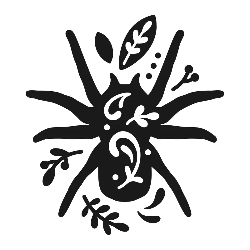 Folk Art Floral Spider