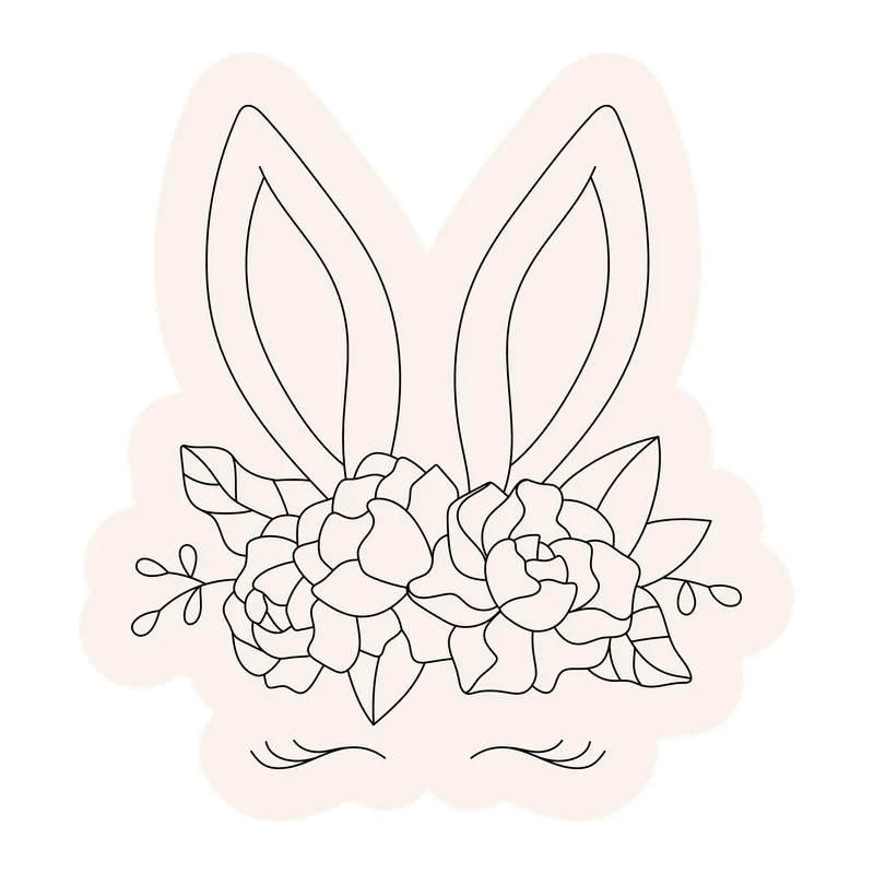 Floral Crown Bunny Face
