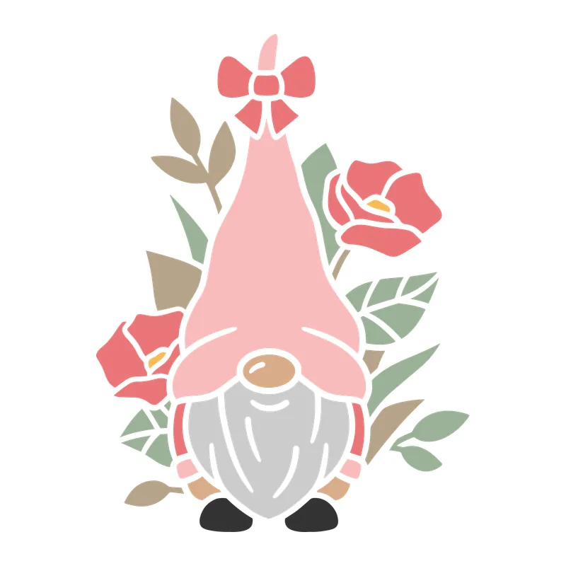 Spring Gnome with Poppies