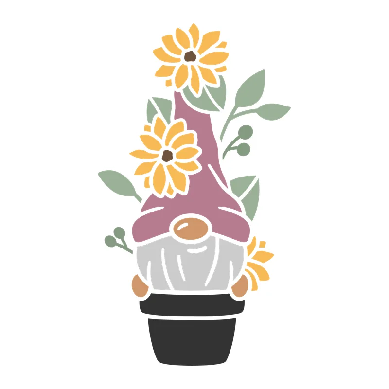 Spring Gnome in Flower Pot