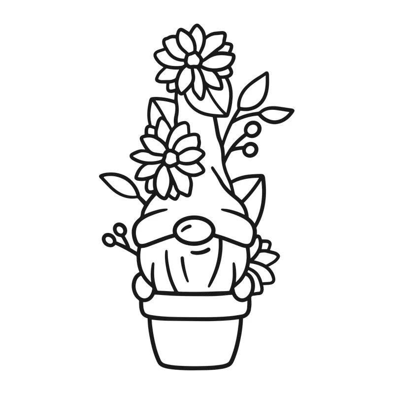 Spring Flower Pot Gnome