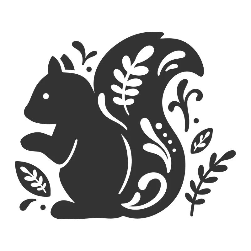 Folk Art Woodland Squirrel