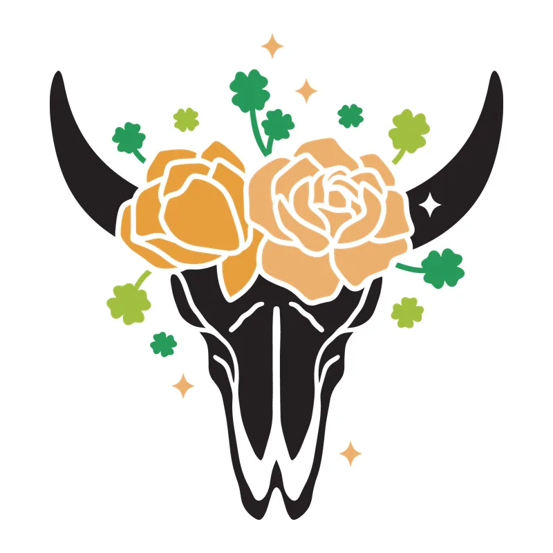 St Patrick's Day Bull Skull