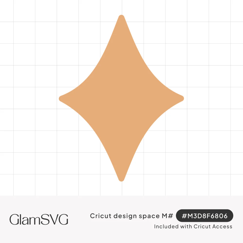 Solid peach four-pointed sparkle star with inward-curving sides and softly rounded tips