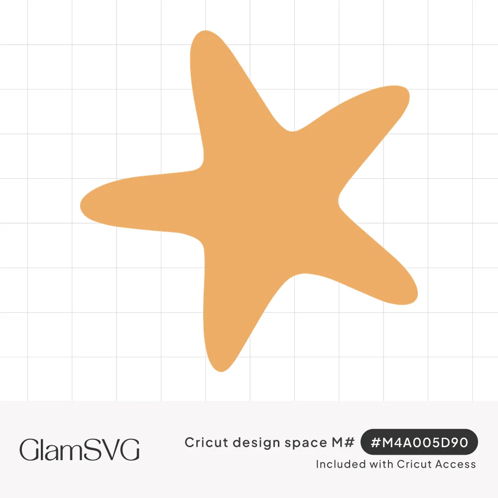 Simple orange starfish silhouette with five soft, curved arms on a white background