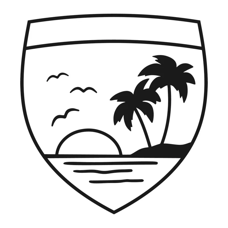Tropical Sunset Beach Badge