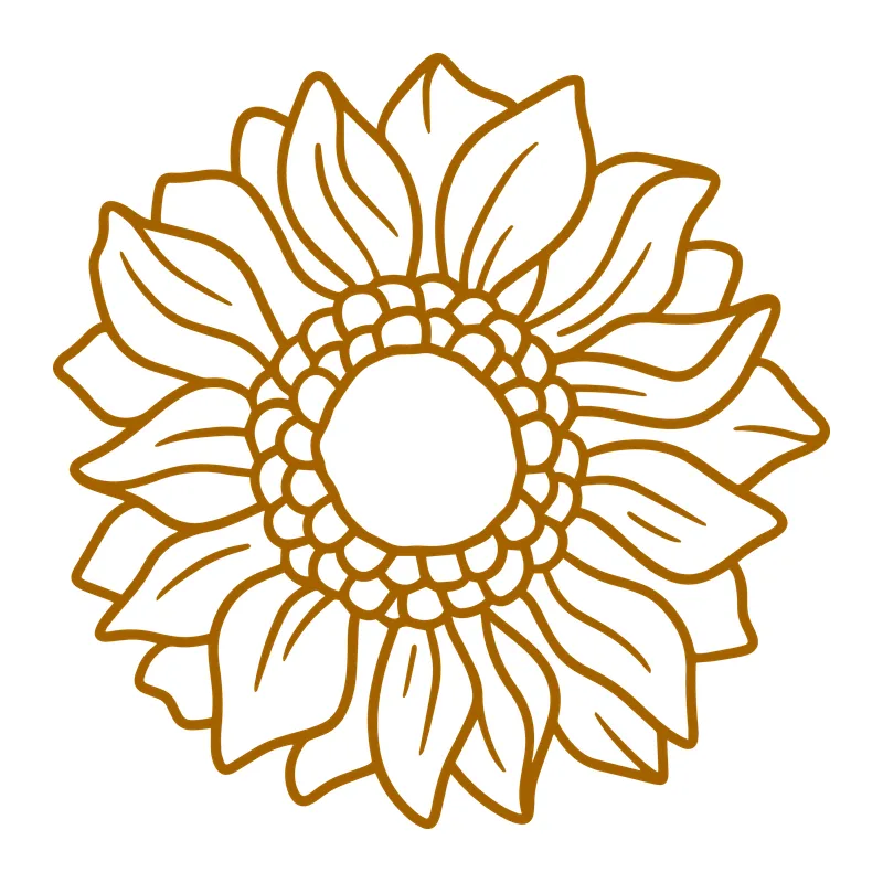 Sunflower Line Art