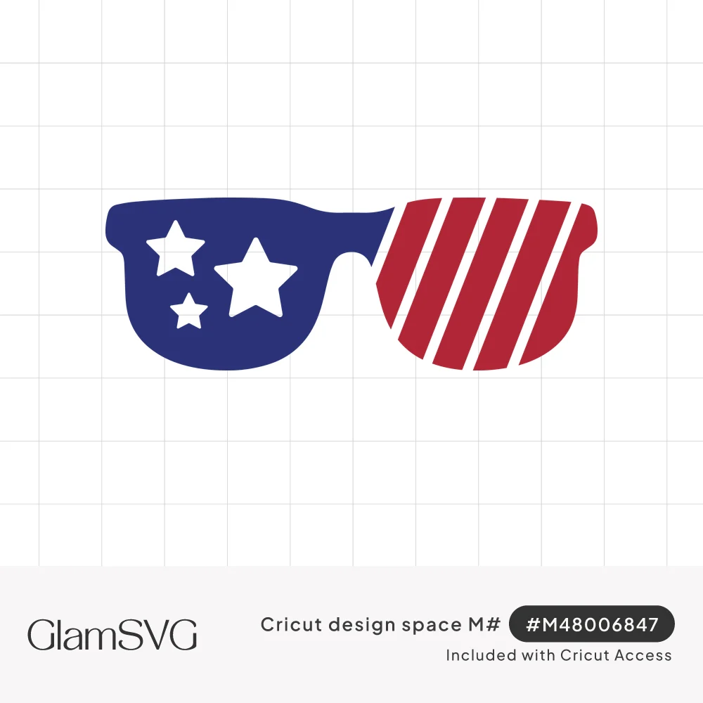 Flat sunglasses with a navy lens of white stars and a red and white striped lens in American flag colors