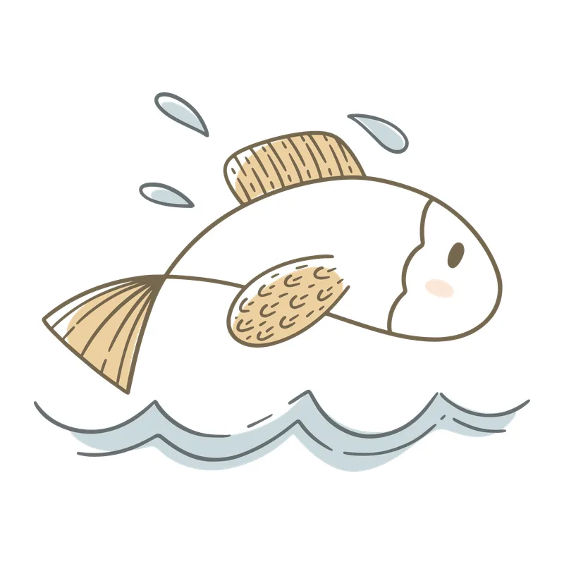 Leaping Fish With Waves