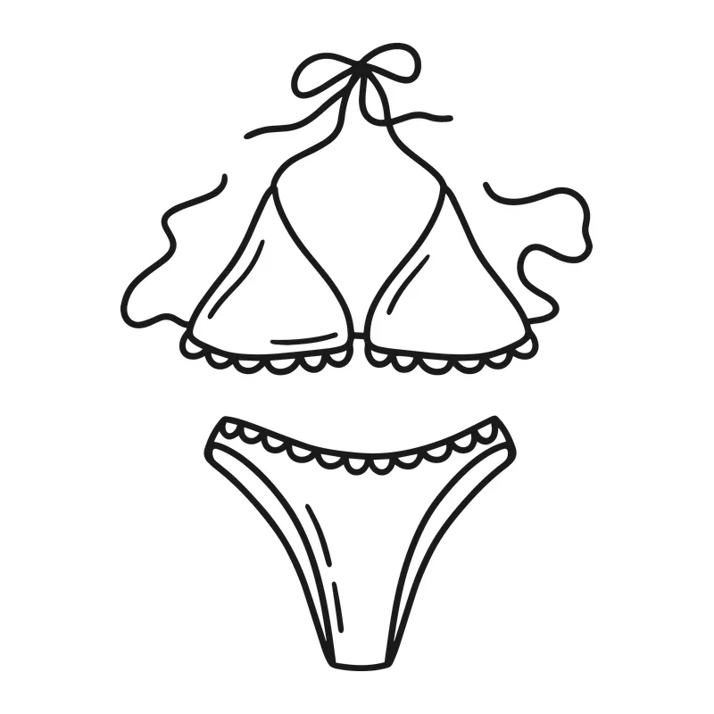 Halter Bikini Line Art