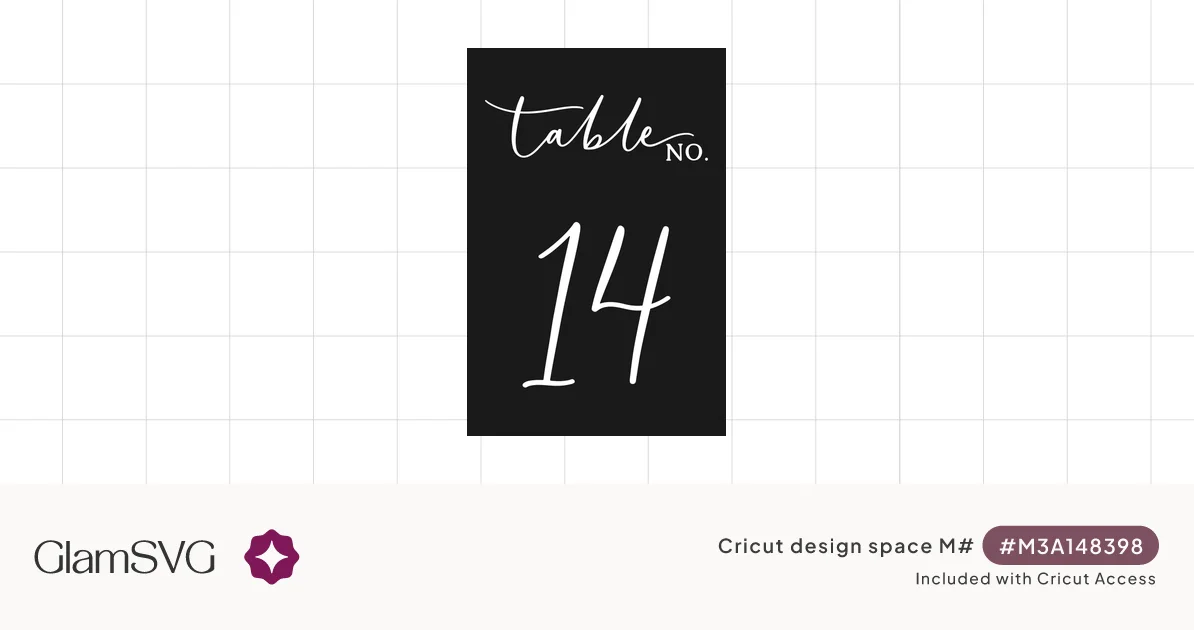 Table No. 14 Wedding Table Number SVG for Cricut | GlamSVG