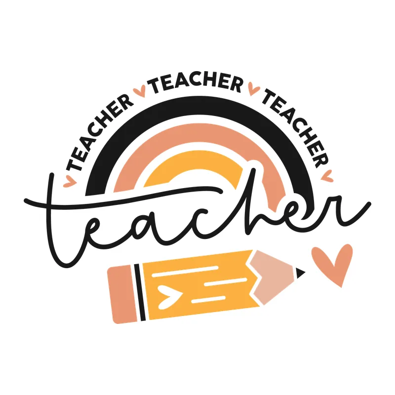 Teacher Rainbow and Pencil