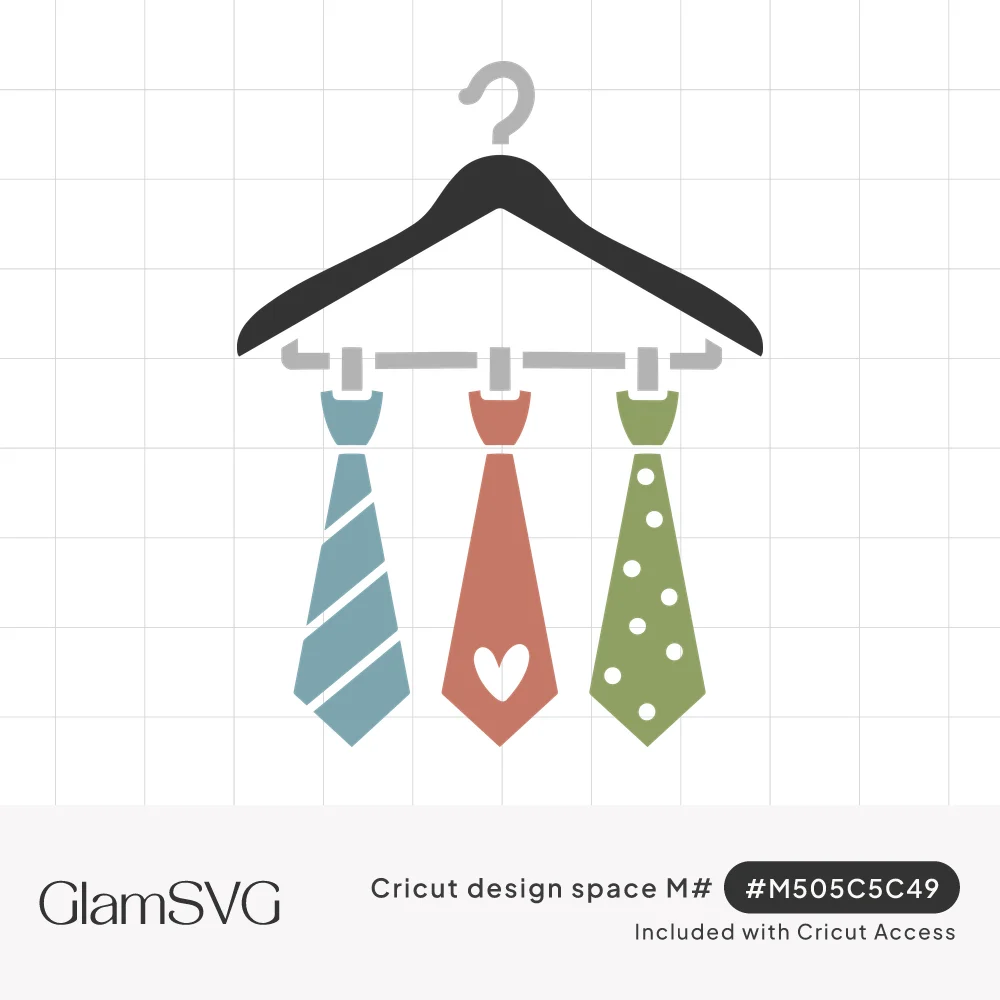 Blue striped, coral heart, and green polka dot neckties clipped to a dark gray clothes hanger