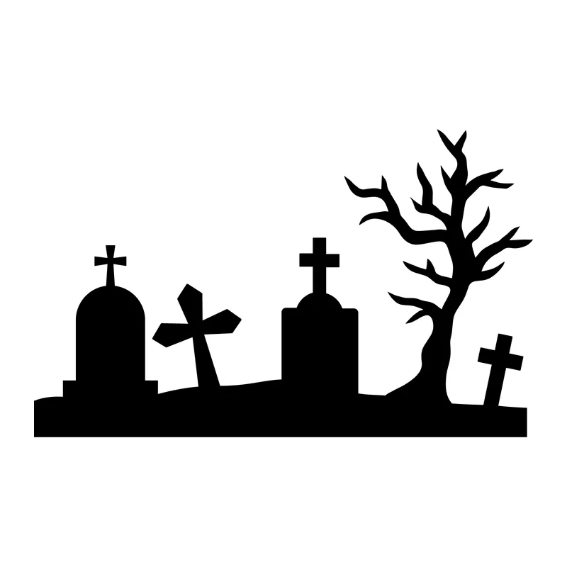 Graveyard Tombstones Silhouette