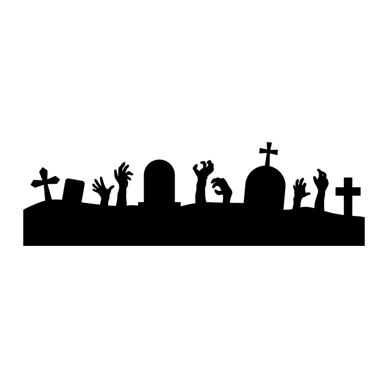 Graveyard Zombie Hands Border