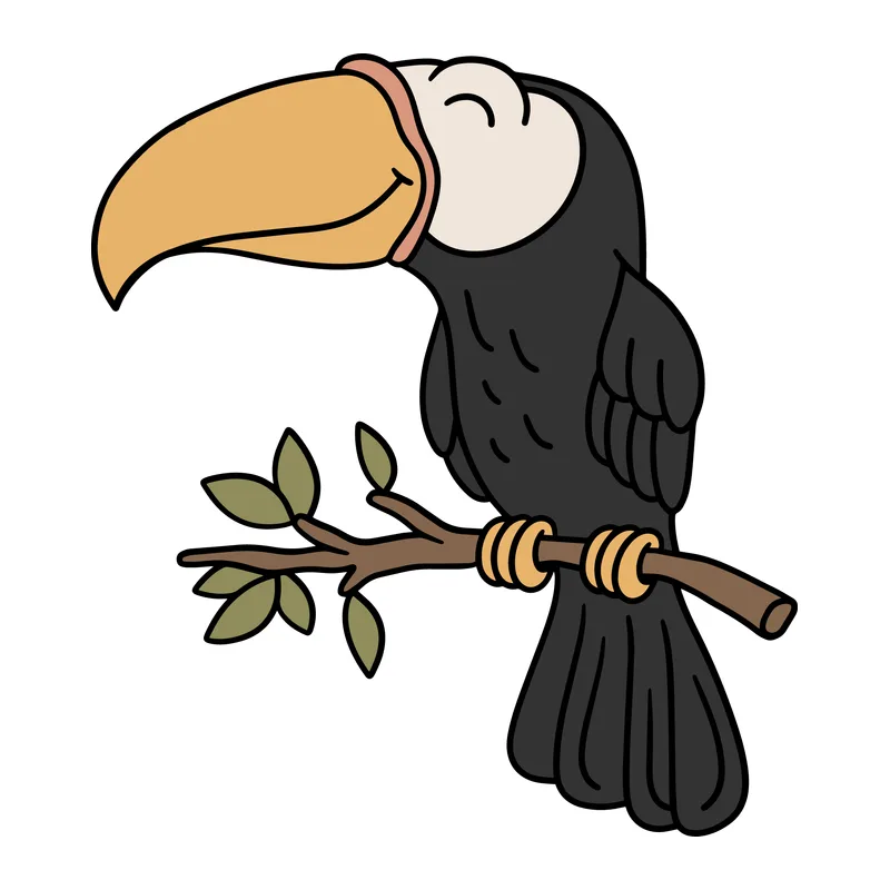 Smiling Toucan on a Branch