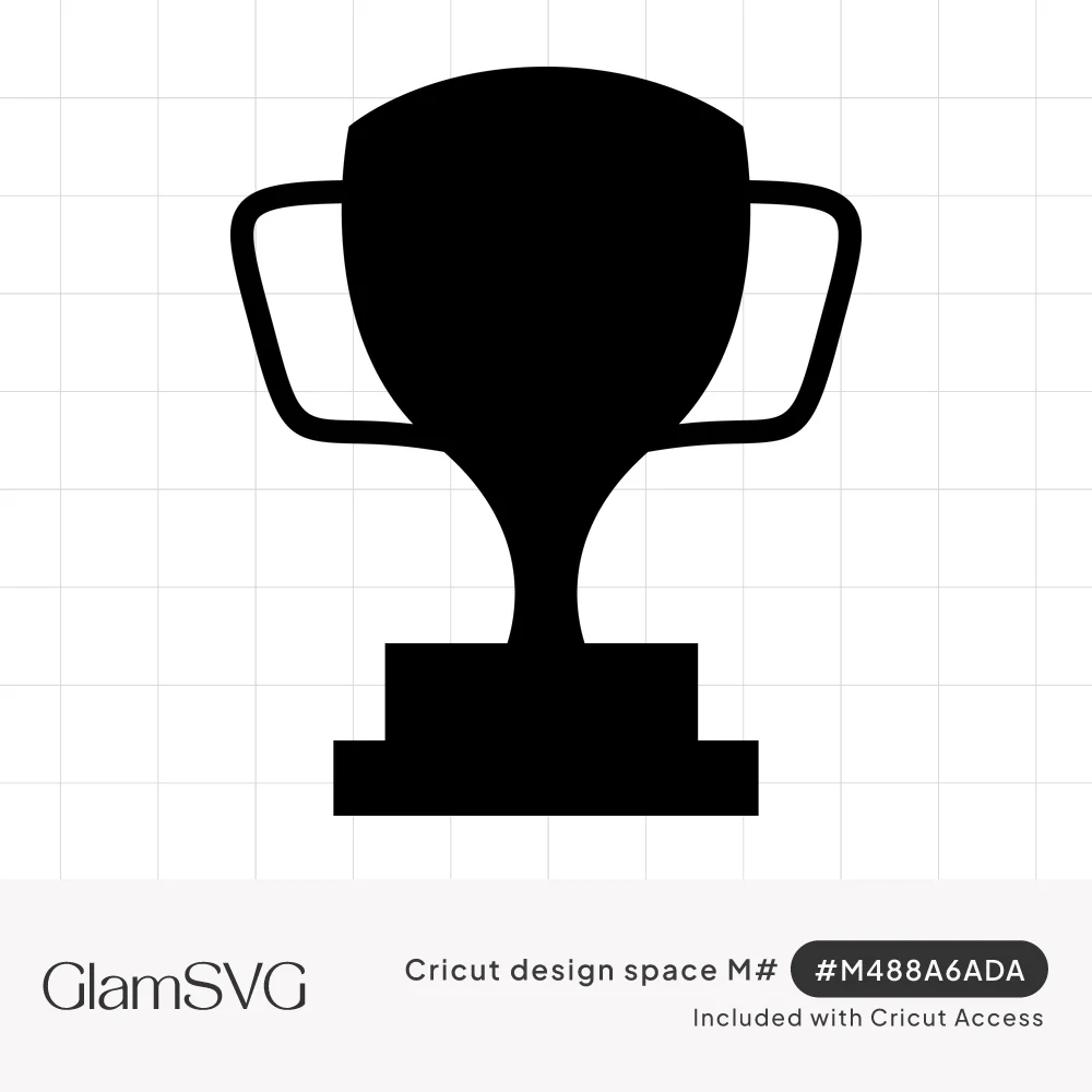Solid black silhouette of a trophy cup with two curved handles, a narrow stem and a stepped pedestal base