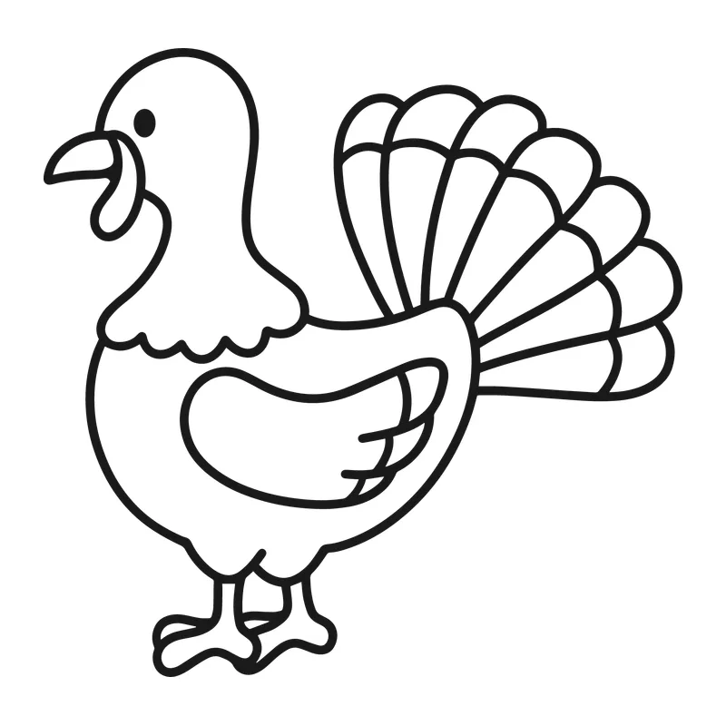 Cute Outline Turkey