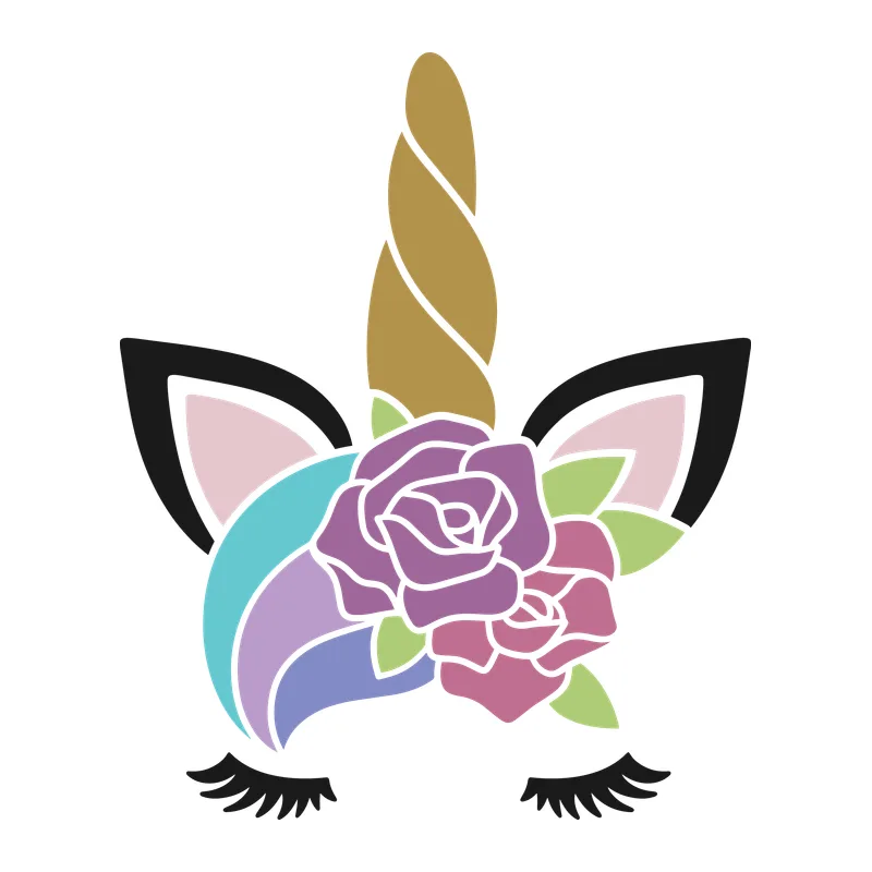 Floral Unicorn Face