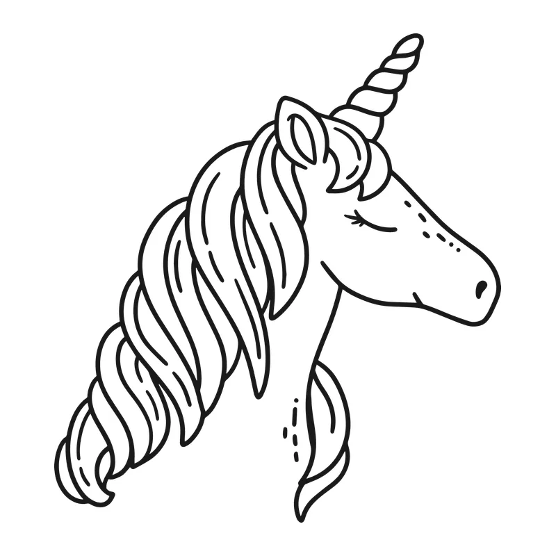 Sleepy Unicorn Head