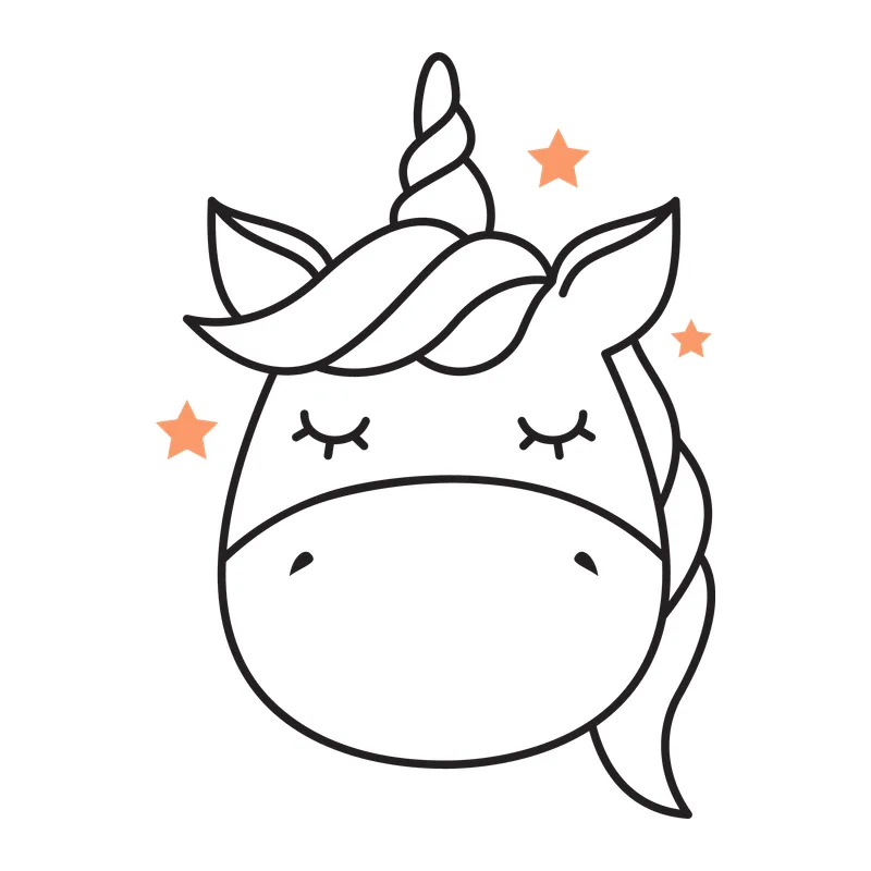 Sleepy Unicorn Face