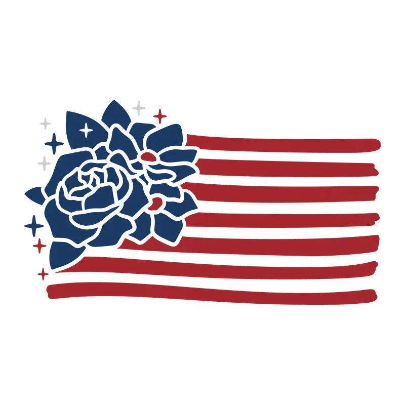 Floral American Flag