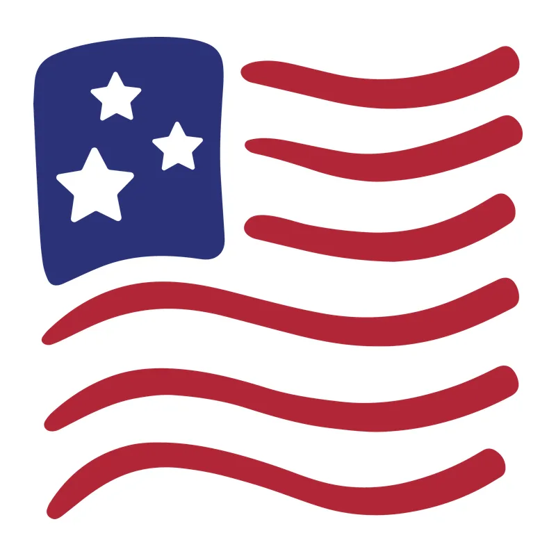 Hand-Drawn Wavy US Flag