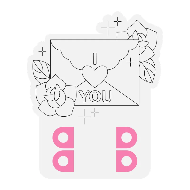 Valentine's Day Crayon Holder Coloring Card