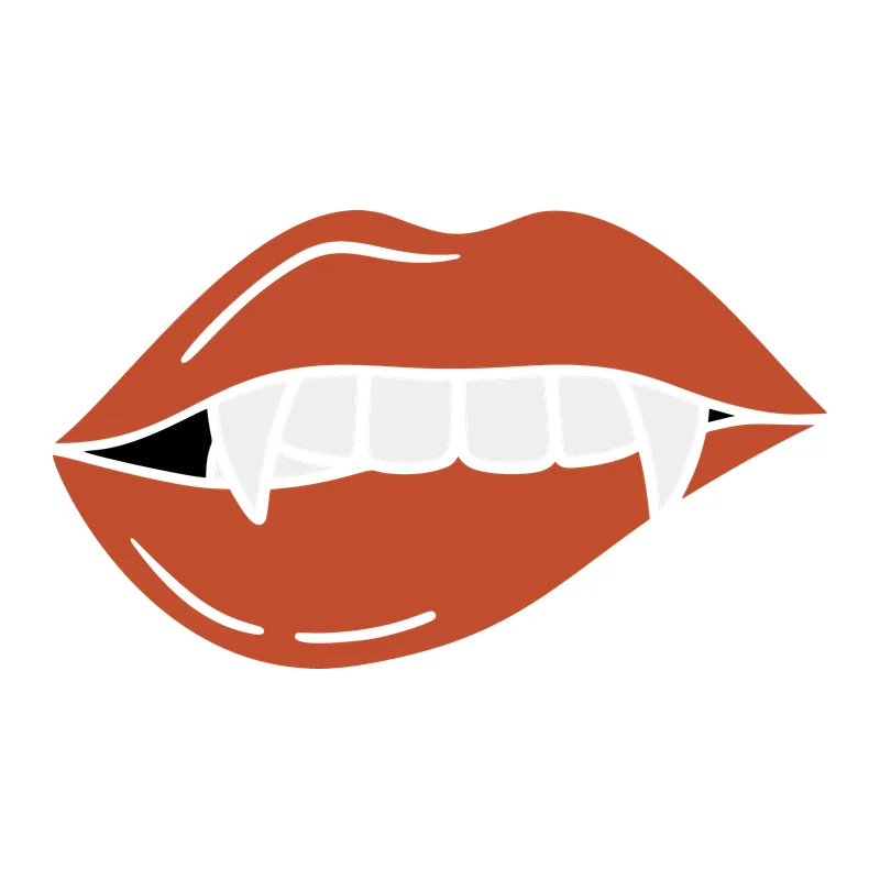 Vampire Lips With Fangs