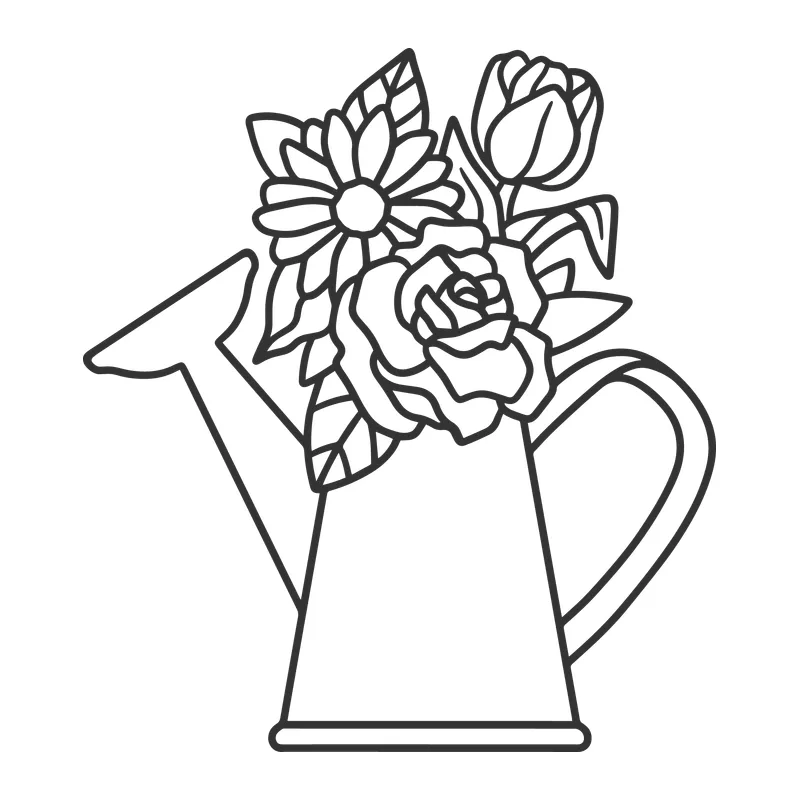 Watering Can With Flowers