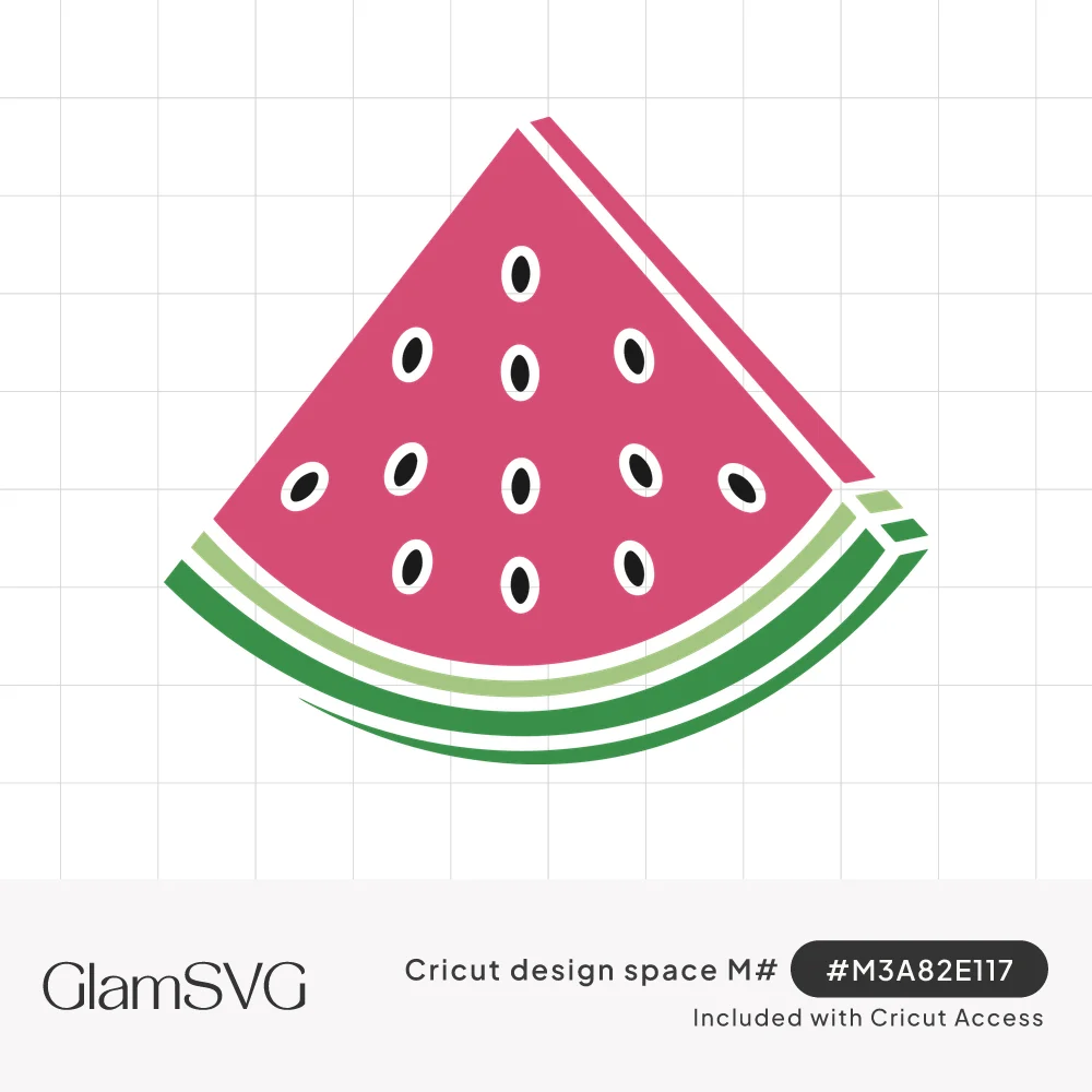 Pink watermelon slice with black seeds and a striped light and dark green rind