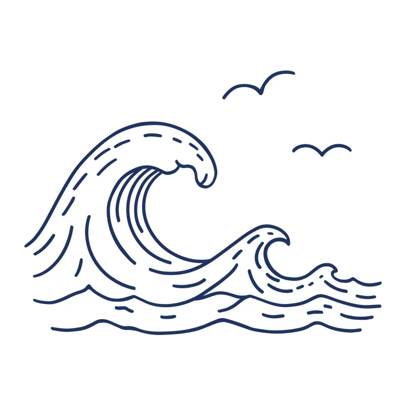 Curling Ocean Wave