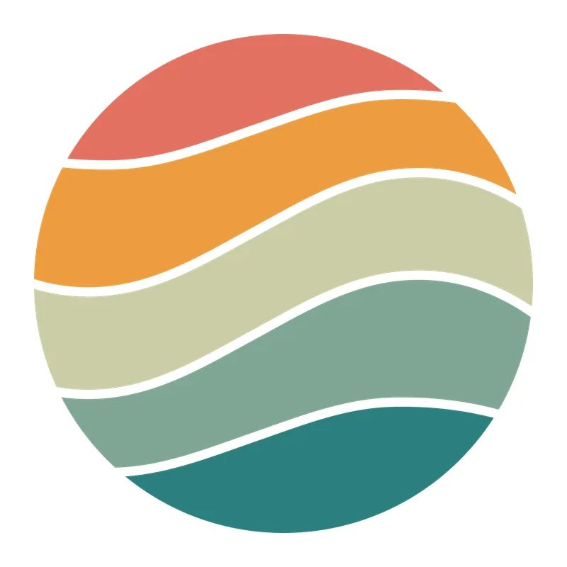 Retro Wavy Stripe Circle
