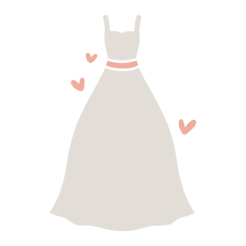 Wedding Dress with Hearts