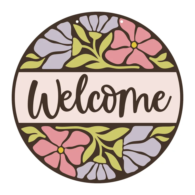 Floral Welcome Door Hanger